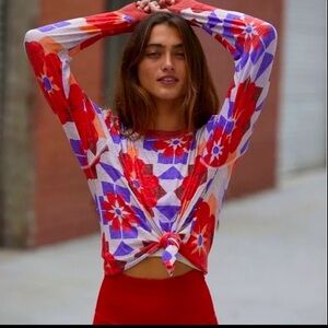 NEW Sheer Free People Flower Sweet Lavender See Sizing! XS stretches to L or XL